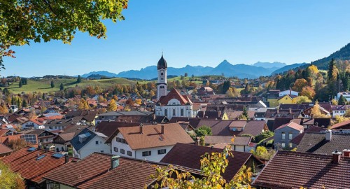 View of Nesselwang with St