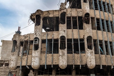 Destroyed houses from ISIS