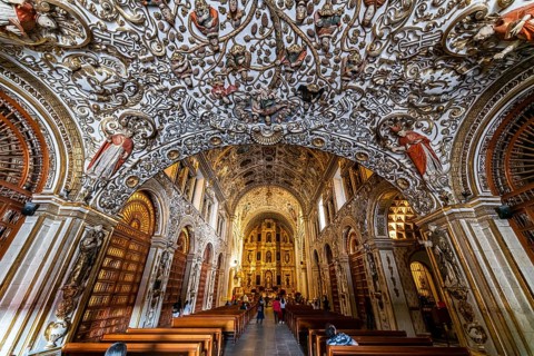 Beautiful interior of the Church of Santo Domingo de Guzman