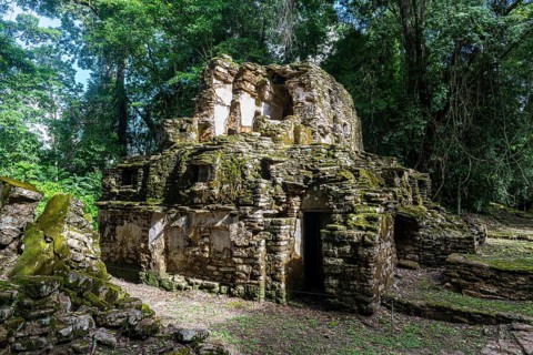 Archeological Maya site Yaxchilan in the jungle of Chiapas