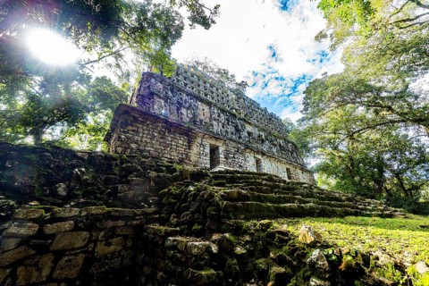 Archeological Maya site Yaxchilan in the jungle of Chiapas