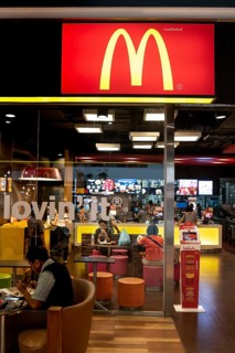 Entrance and logo McDonald's