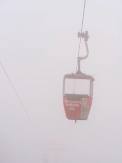 Bocksberg cable car disappears in the fog