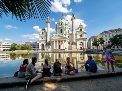 St. Charles Church with fountain