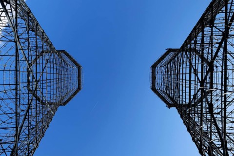 Gasometer skeleton on the site of the Zeche Zollverein coke oven