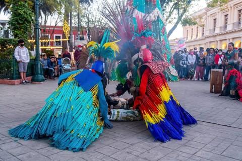 Tzotzil dancers performing for tourists
