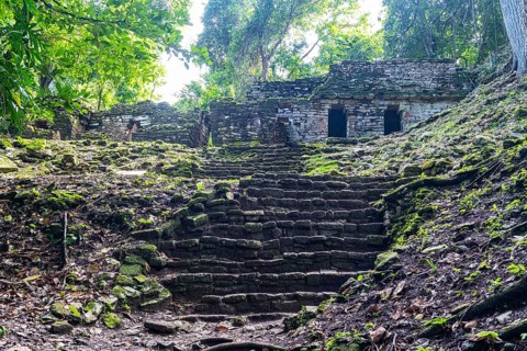 Archeological Maya site Yaxchilan in the jungle of Chiapas