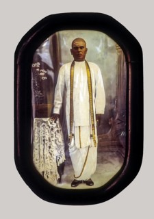 Laminated portrait of Nattukottai Chettiar in Chettinad
