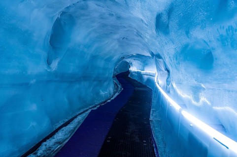 Carved tunnels in the Glacier paradise