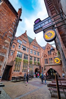 House of the Glockenspiel in Boettcherstrasse in the Old Town of Bremen