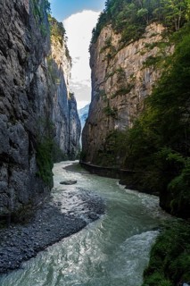 River Aare flowing through the Aare gorge