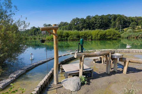 Water playground in the Lonsee water adventure area