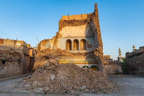 Destroyed houses from ISIS