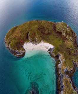 Island with sandy beach