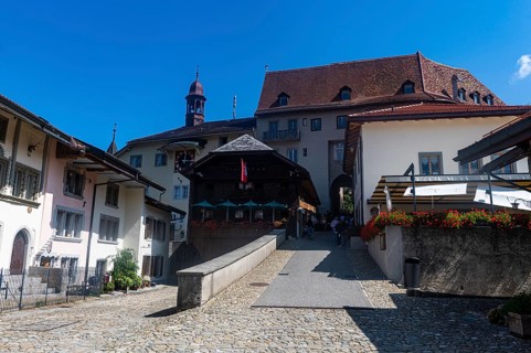 Medieval town in the Gruyere castle