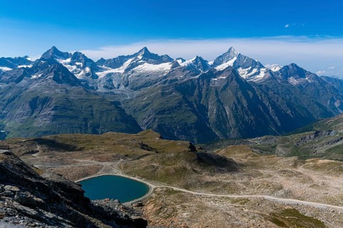 Mountains and Glacier on the Pennine Alps