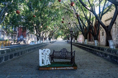 Pedestrian zone in the Unesco site Morelia