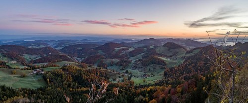 Panorama over the ridges of the Jura to the Mittelland
