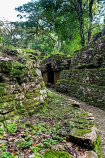 Archeological Maya site Yaxchilan in the jungle of Chiapas