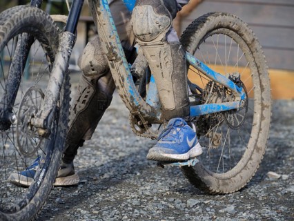 Dirty bike at the Bikepark Hahnenklee in the Harz Mountains