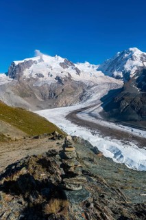 Mountains and Glacier on the Pennine Alps