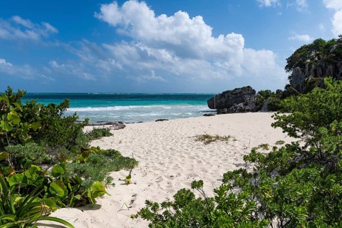 Pre-Columbian Mayan walled city Tulum