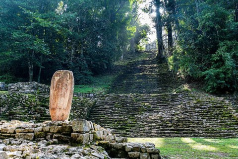 Archeological Maya site Yaxchilan in the jungle of Chiapas