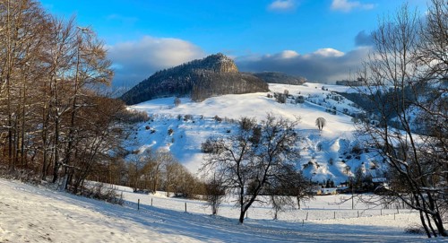Wisner Flueh in the Solothurn Jura in winter