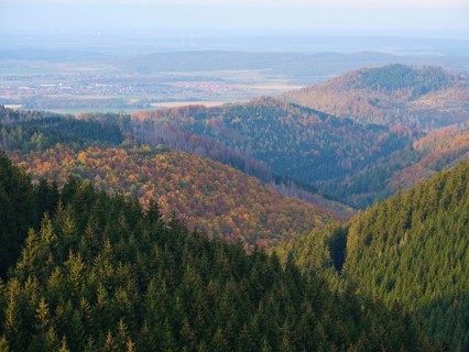 View from the Bocksberg over the Harz Mountains
