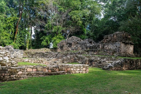 Archeological Maya site Yaxchilan in the jungle of Chiapas