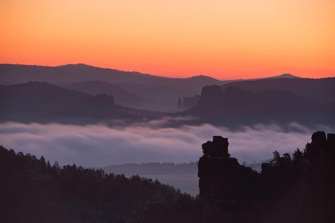 Sunrise in Saxon Switzerland