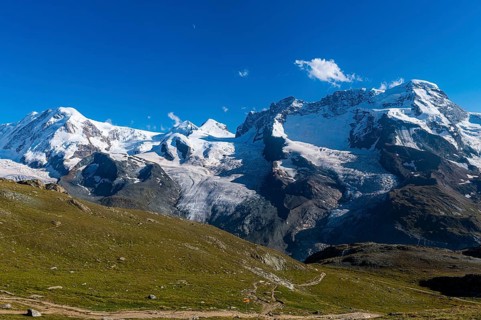 Mountains and Glacier on the Pennine Alps