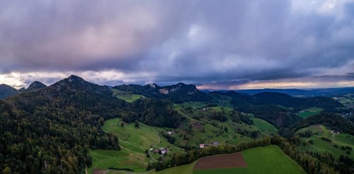 View of the Belchenflueh in stormy weather