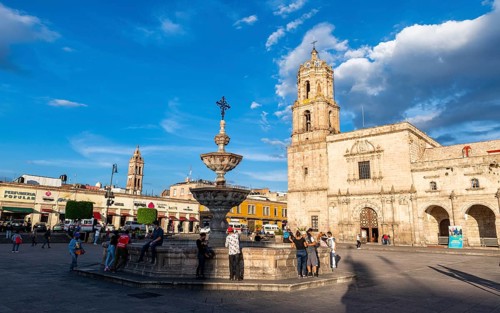 Valladolid square and the San Francisco de Assisi square Unesco site Morelia