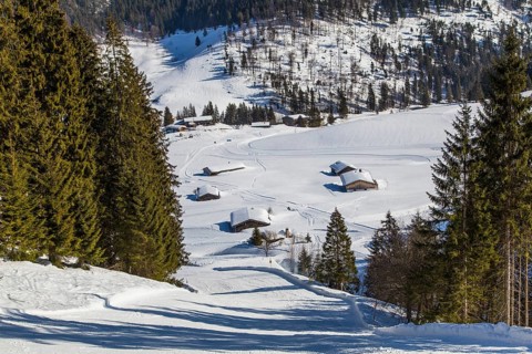 Finish slope of the Gruensee downhill run