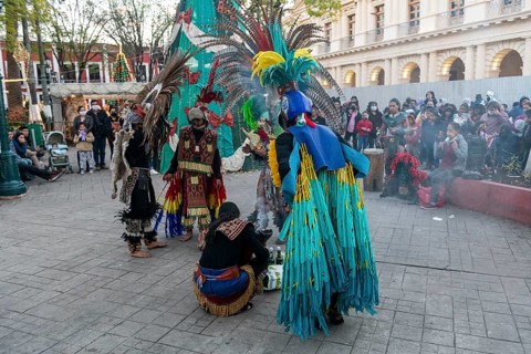 Tzotzil dancers performing for tourists