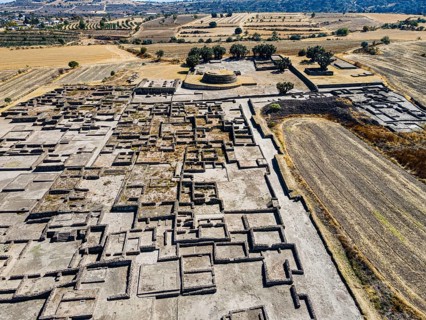Aerial of the Mesoamerican archaeological site Tecoaque