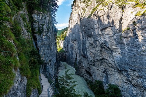 River Aare flowing through the Aare gorge