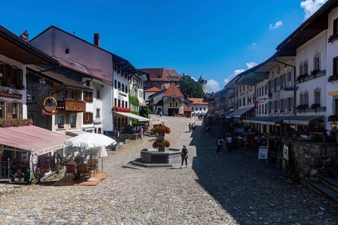 Medieval town in the Gruyere castle
