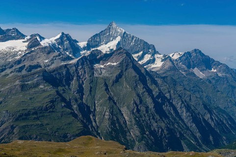 Mountains and Glacier on the Pennine Alps