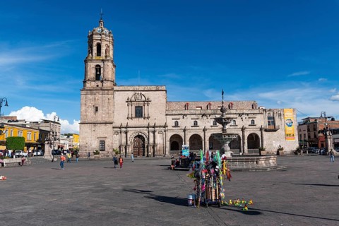 Valladolid square and the San Francisco de Assisi square Unesco site Morelia