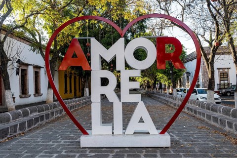 Pedestrian zone in the Unesco site Morelia