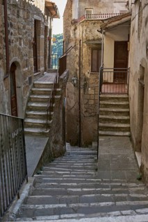 Picturesque alley with many steps