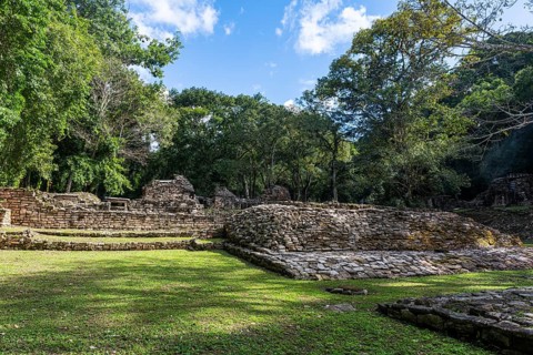 Archeological Maya site Yaxchilan in the jungle of Chiapas