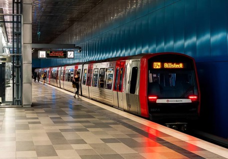 The Ueberseequartier underground station in Hamburg