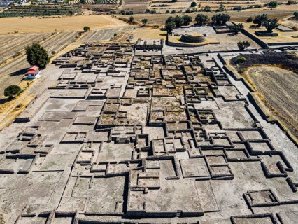 Aerial of the Mesoamerican archaeological site Tecoaque
