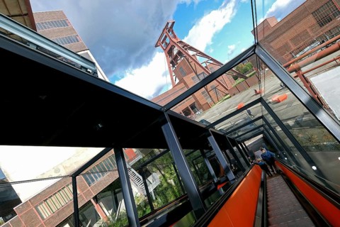 Escalator to the visitor centre and Ruhr Museum at Zeche Zollverein