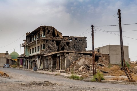 Destroyed houses from ISIS
