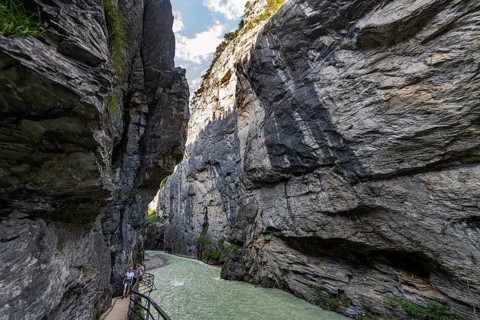 River Aare flowing through the Aare gorge