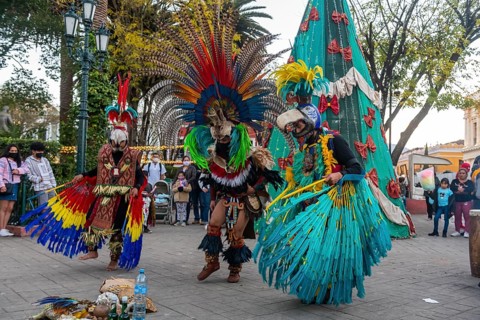 Tzotzil dancers performing for tourists